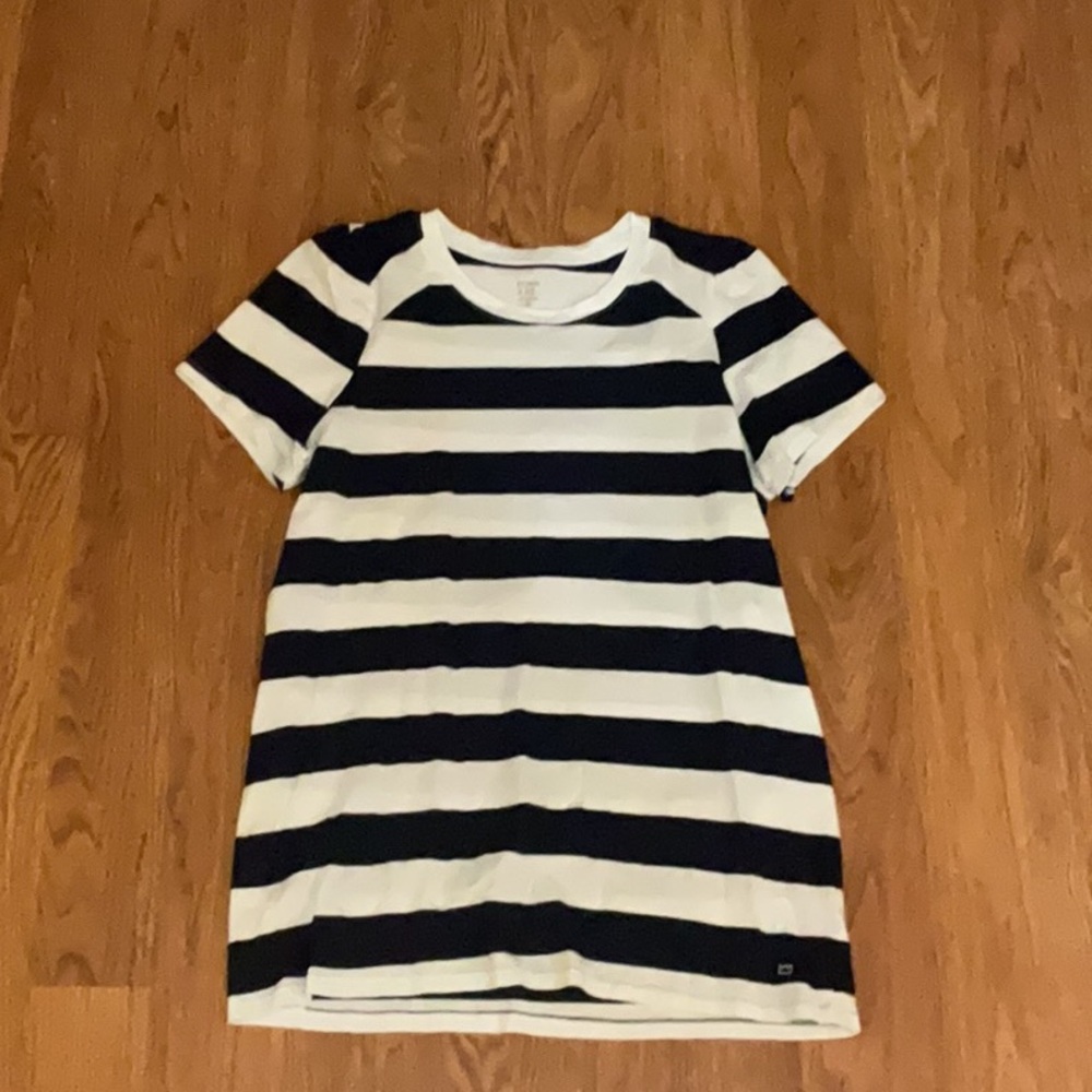 Crown & Ivy Navy and White Striped T-Shirt
